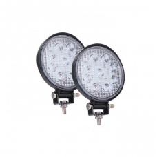 Set 2 x Proiectoare auto, Rotunde, 27W, 9 Led-uri